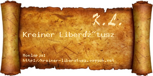 Kreiner Liberátusz névjegykártya